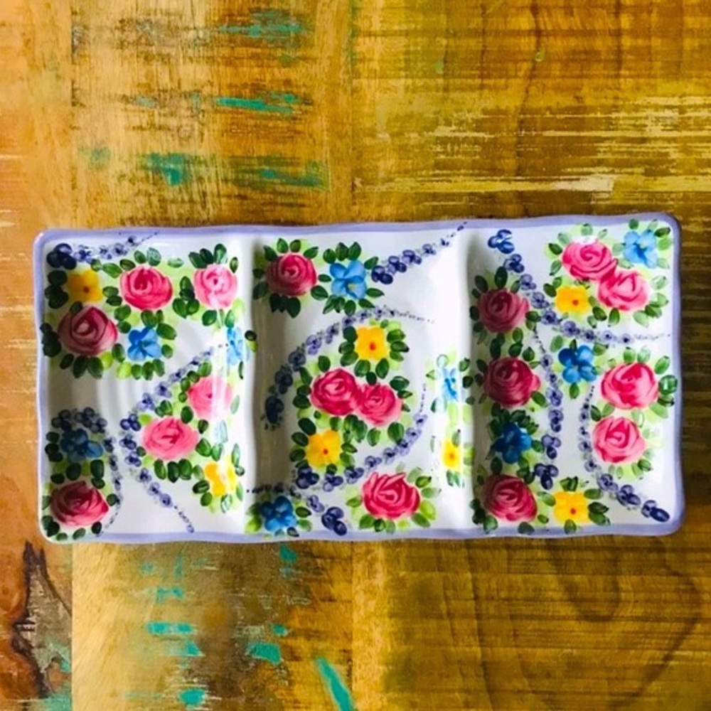 Linens N Things Decorative Dish - Multicolor Floral - Home Decor 🔥FINAL SALE